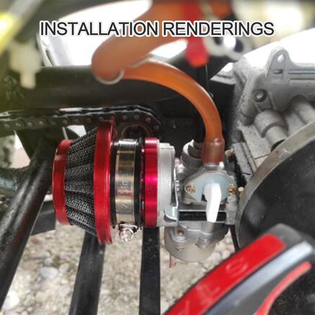 Red 2-Stroke 47cc 49cc Carburetor with Air Filter, Replacement for Mini ATV Quad Go-Kart Scooter Moped Dirt Bike
