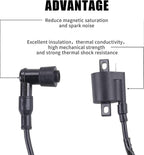 Ignition Coil Compatible with Yamaha PW50 PW80 1981-2009, 45mm Hole Spacing 90 Degree Angle Replacement Coil Module