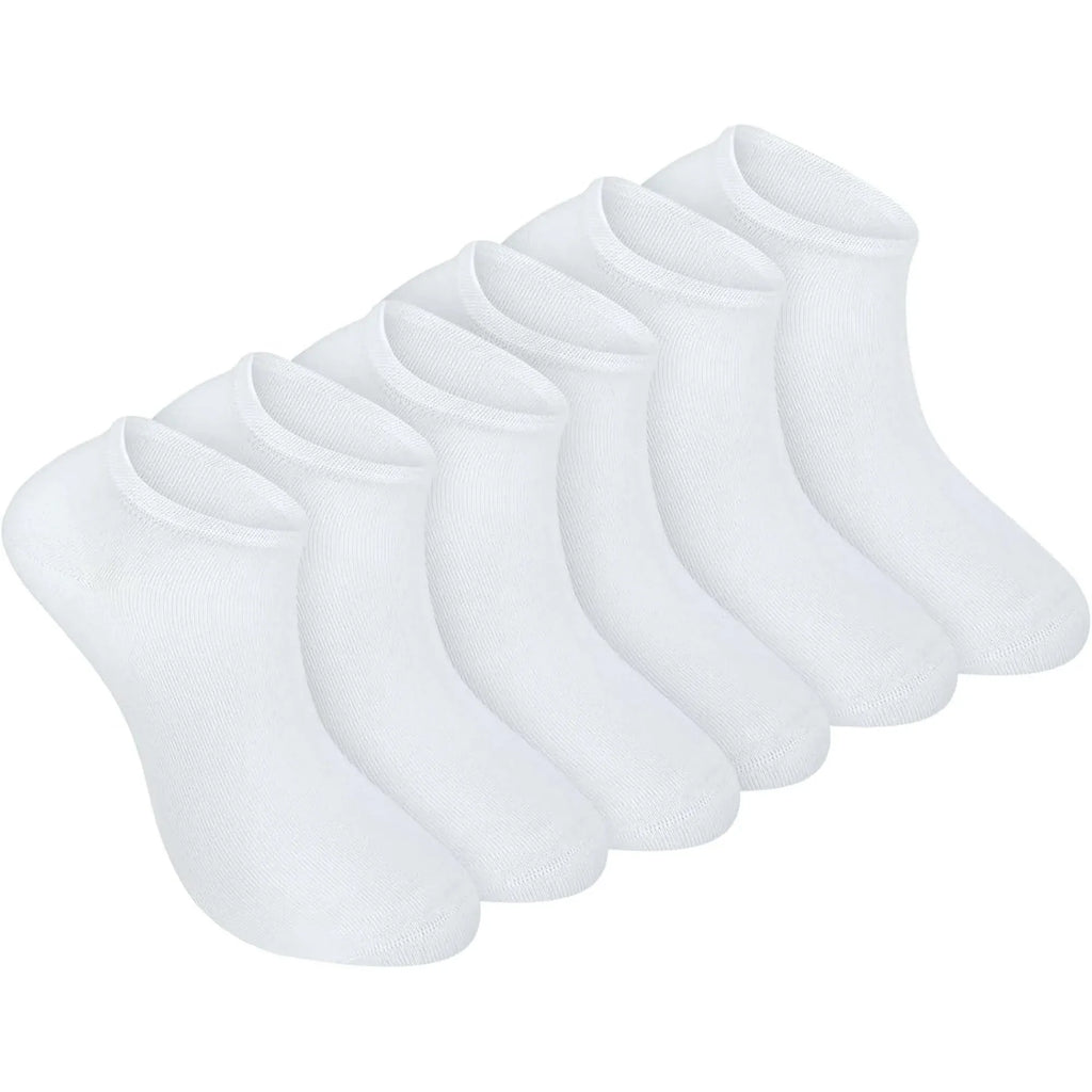 Sneaker Socks 100% Organic Cotton Invisible Low Cut for Women and Men White 6 Pack, Daily Comfort Use, for Men Women and Everyday Wear