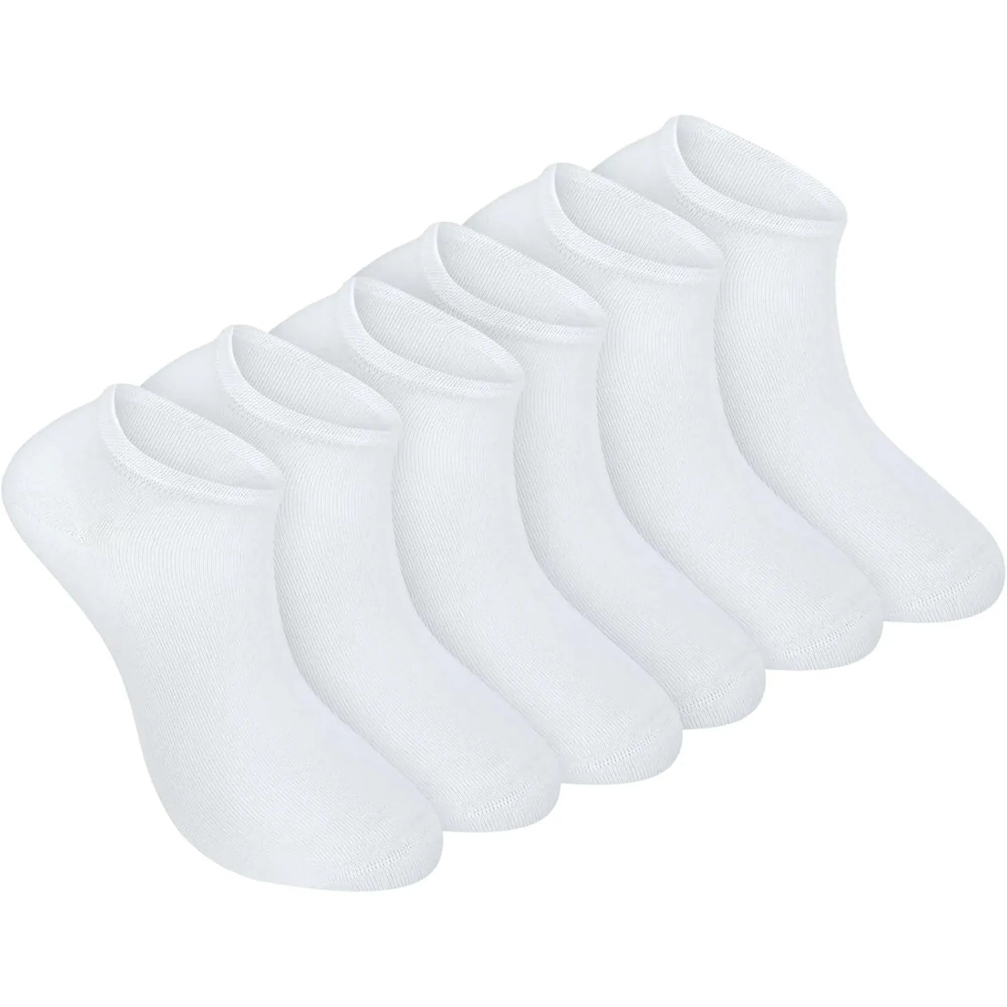 Sneaker Socks 100% Organic Cotton Invisible Low Cut for Women and Men White 6 Pack, Daily Comfort Use, for Men Women and Everyday Wear