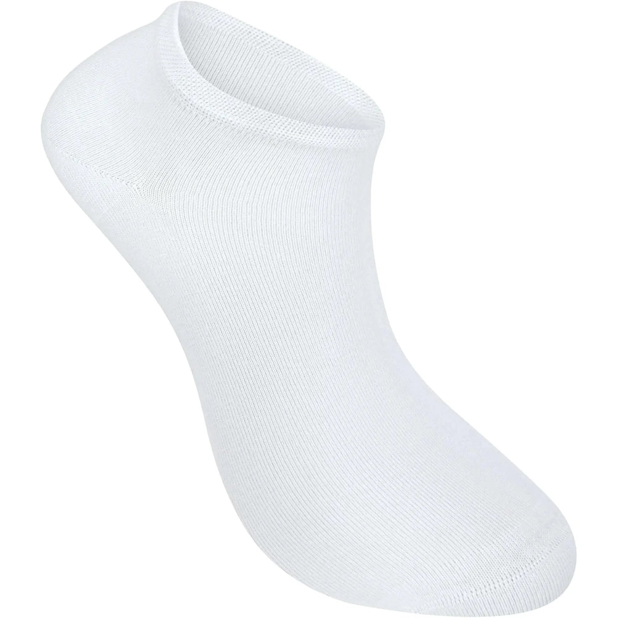 Sneaker Socks 100% Organic Cotton Invisible Low Cut for Women and Men White 6 Pack, Daily Comfort Use, for Men Women and Everyday Wear