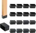Rectangle Furniture Leg Caps, Anti Slip PVC Chair Foot Covers for Floor Protection and Noise Reduction, 12 Pack, 1.5 x 0.75 Inch