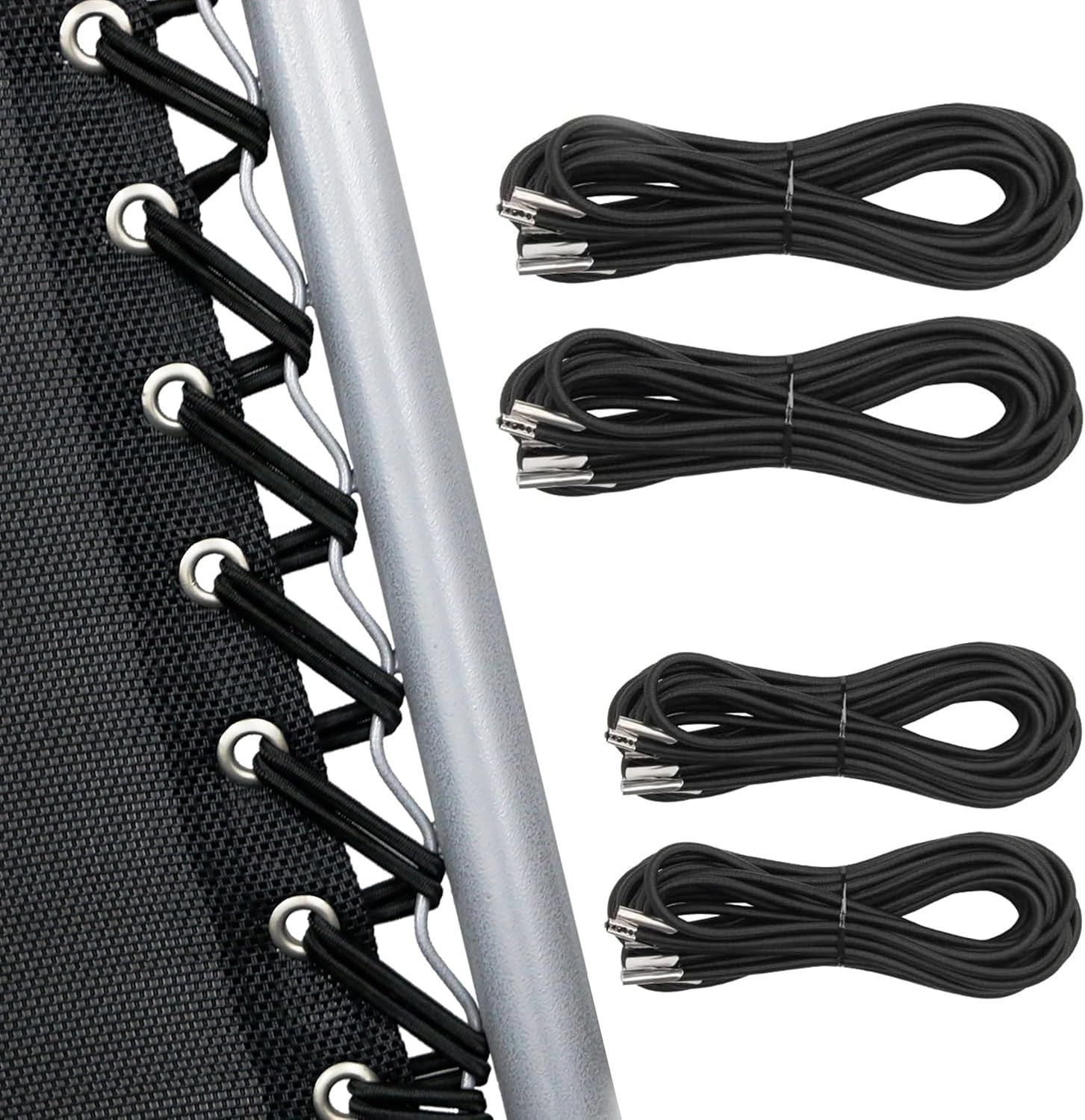 Zero Gravity Chair Replacement Cord Kit, Universal Repair Cords for Recliner Lounge Chairs, 4 Pcs, Black, Replacement Use