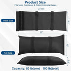 Umbrella Base Weights, 2 Pack Fillable Heavy Duty Weatherproof Sandbags for Cantilever Patio Umbrella, 100 LBS, Black