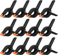 Plastic Spring Clamps Heavy Duty 6 Inch Backdrop Clips for Woodworking and Photography, Black, 12 Pack, Durable Plastic Construction
