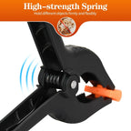 Plastic Spring Clamps Heavy Duty 6 Inch Backdrop Clips for Woodworking and Photography, Black, 12 Pack, Durable Plastic Construction