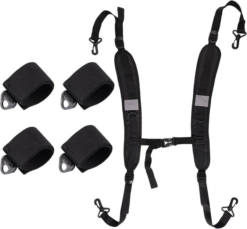 Adjustable Beach Chair Backpack Straps, Replacement Shoulder Carry Bands for Folding Beds, Backpacks and Outdoor Gear, Black