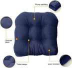 2 Pack Outdoor Chair Seat Cushions, Waterproof Thick Tufted U Shaped Patio Furniture Cushions, 18x18, Navy Blue