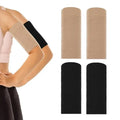 Women Arm Compression Sleeves 4 Pairs Elastic Slimming Upper Arm Shaper Wraps for Sports and Daily Wear Black Beige
