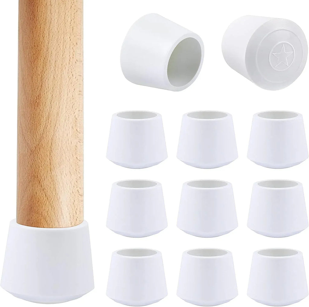 16 Pack Chair Leg Caps Non Slip Rubber Floor Protectors for Chairs and Furniture Legs, 1 Inch, White, Daily Comfort Use