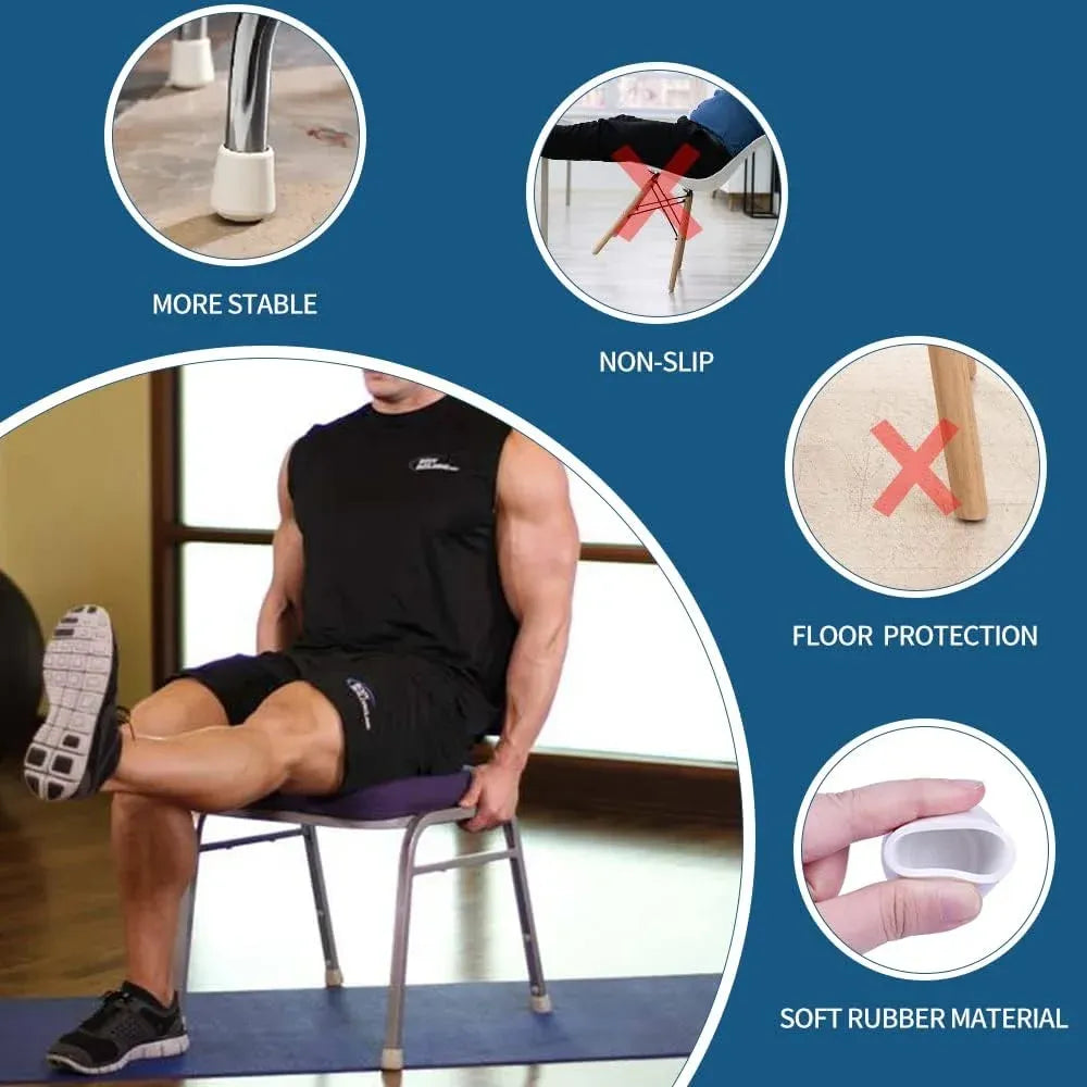 16 Pack Chair Leg Caps Non Slip Rubber Floor Protectors for Chairs and Furniture Legs, 1 Inch, White, Daily Comfort Use