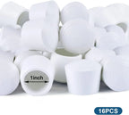 16 Pack Chair Leg Caps Non Slip Rubber Floor Protectors for Chairs and Furniture Legs, 1 Inch, White, Daily Comfort Use