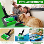 3 In 1 Pet Hair Remover, Reusable Washable Silicone Lint Roller for Couches Carpets and Clothing, Green Black, Daily Comfort Use