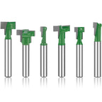 Keyhole Router Bits Set, 1/4 Inch Shank T Slot Milling Cutters for Woodworking, 6 Piece Set, Practical Everyday Use