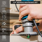 Keyhole Router Bits Set, 1/4 Inch Shank T Slot Milling Cutters for Woodworking, 6 Piece Set, Practical Everyday Use