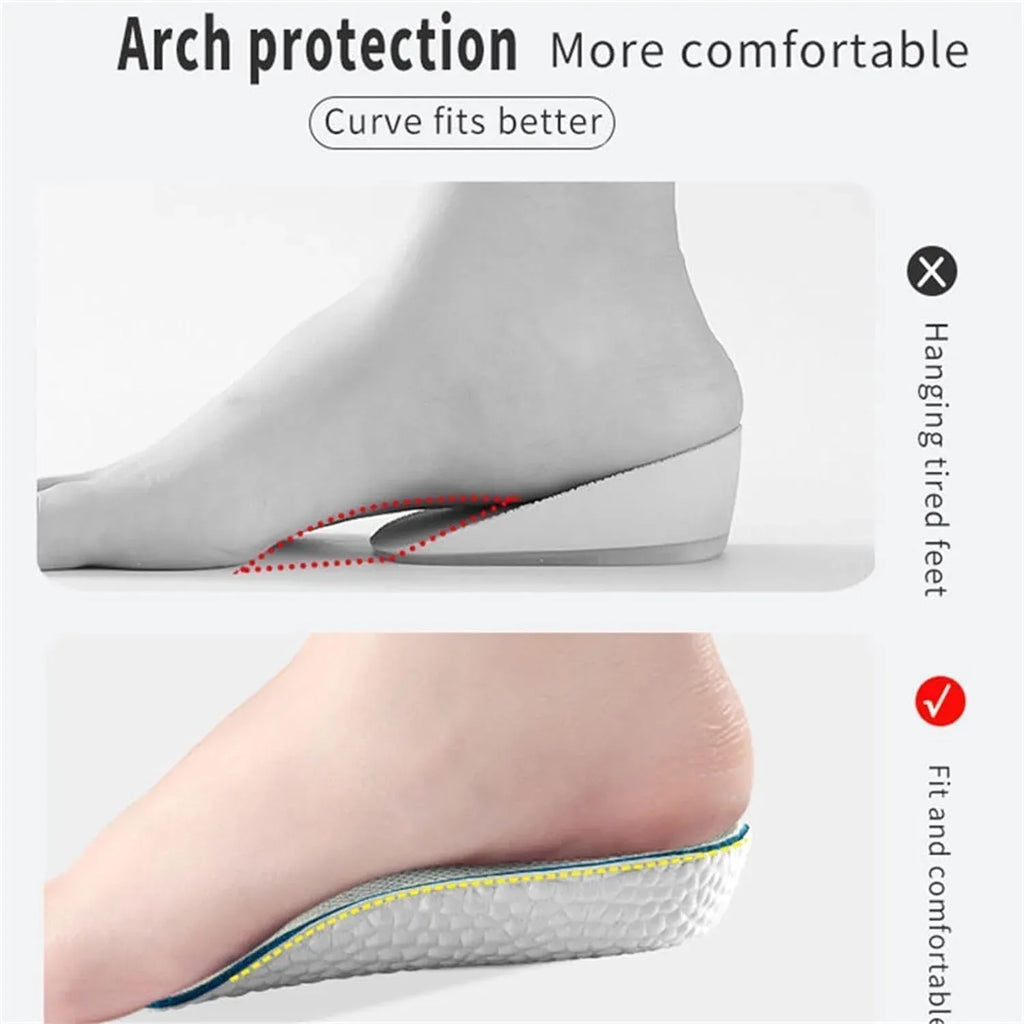 Orthopedic Height Increase Insoles with 1 Inch Lift, Arch Support Heel Cushion for Daily Wear, Black, Practical Everyday Use