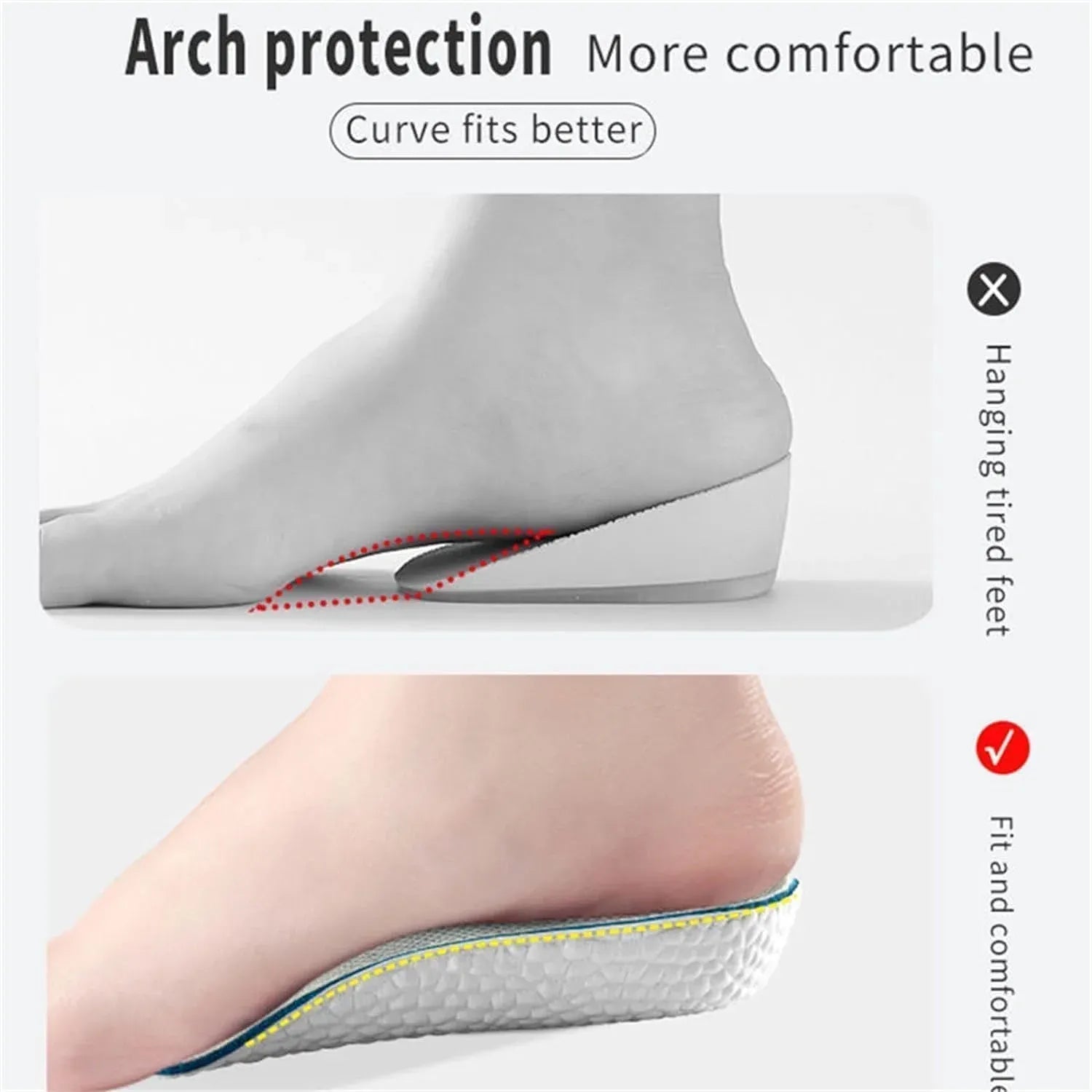 Orthopedic Height Increase Insoles with 1 Inch Lift, Arch Support Heel Cushion for Daily Wear, Black, Practical Everyday Use
