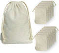 Cotton Drawstring Bags, Heavy Duty Reusable Muslin Storage Bags for Organizing and Gift Packing, 12 Pack 8 x 10 Inch, Natural