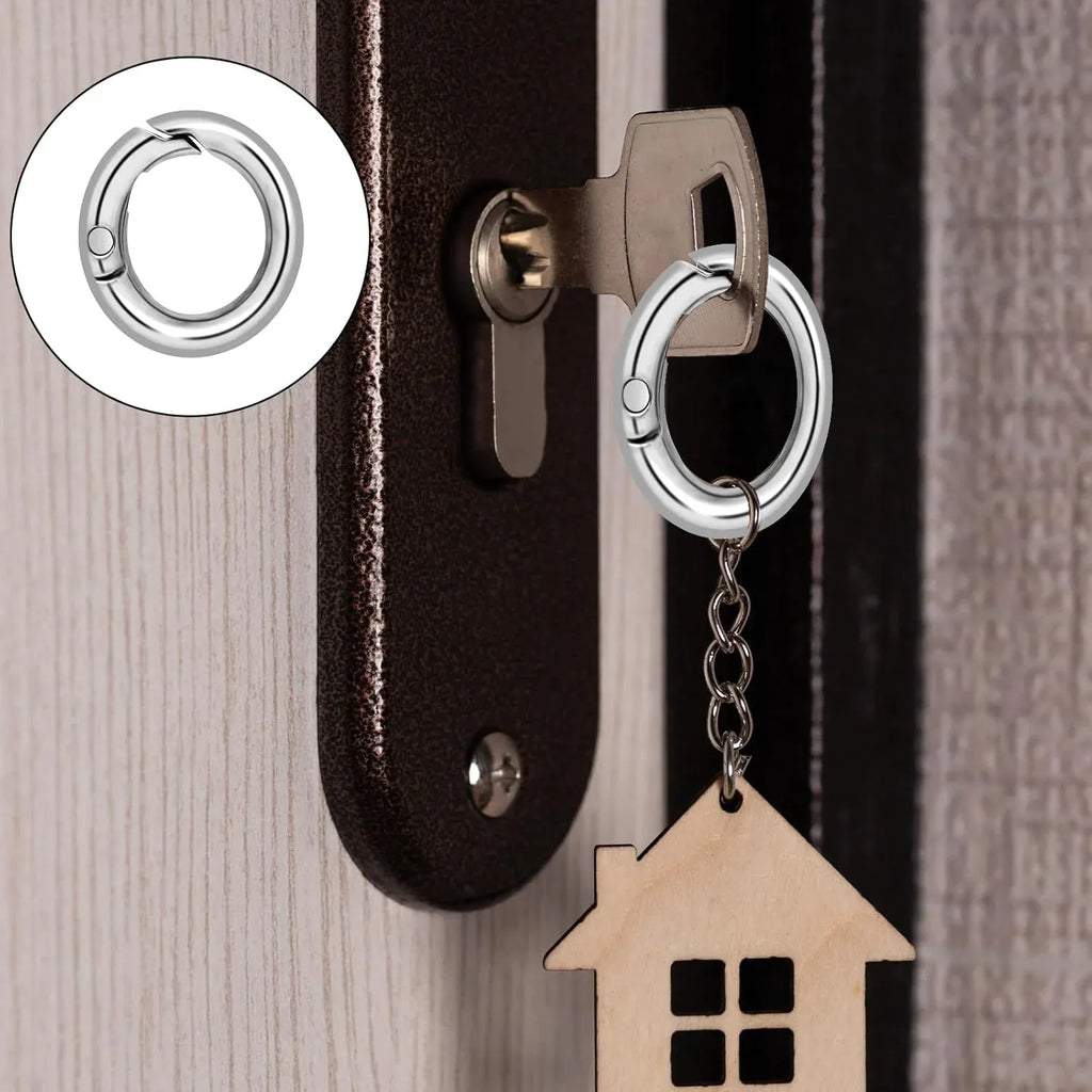 16 Pcs Spring O Ring Clips, Alloy Mini Snap Key Rings for Keychain Purse Strap Bag Keys Crafts Jewelry Making, Silver 1/2 Inch