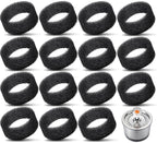 Pet Fountain Foam Filters, 16 Pack Round Sponge Replacement Filters for 2.5L 84 oz Stainless Steel Cat Fountain, Black