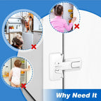 Refrigerator Door Lock 2 Pack, Freezer Latches for Upright Freezers and Fridges, Baby Safety Lock for Kids, White