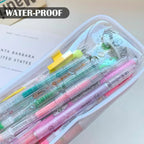 2 Pcs Clear Zipper Makeup Brush Bags Multi Use Toiletry Cosmetic Pouches for Travel and Luggage, Black and White