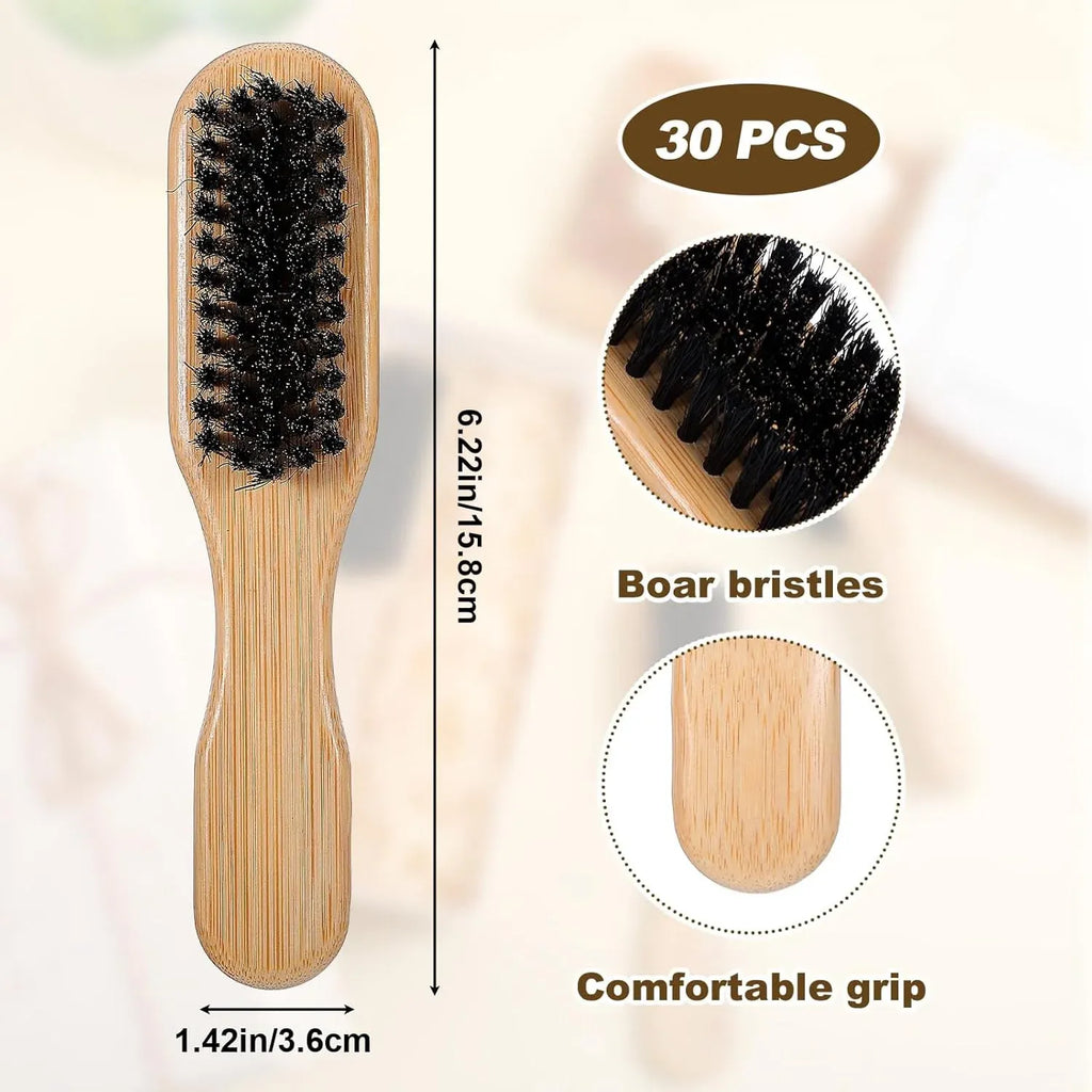 20 Pack Boar Bristle Hair Brushes, Soft Natural Bristles, Wooden Handle, for Women Men Thick Fine Hair, Natural Wood