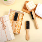 30 Pack Boar Bristle Hair Brush, 100% Soft Natural Bristles, Wooden Handle, for Women Men Thick Fine Hair, Smooth Flyaways