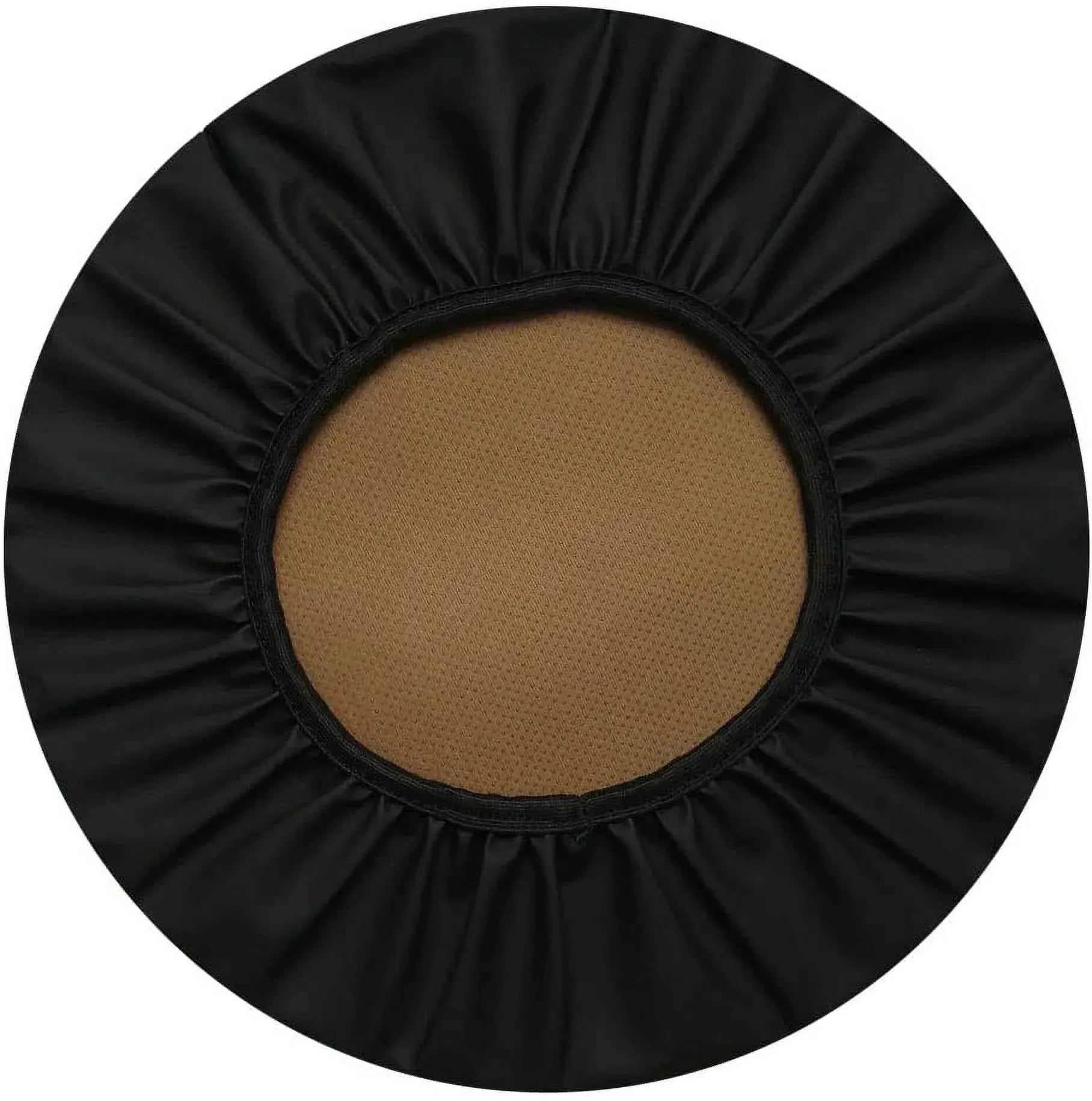 Round Bar Stool Covers 2 Pack Waterproof Faux Leather Anti Slip Slipcovers for Coffee Shop Bar Stools, 16 in/40 cm Size, Black