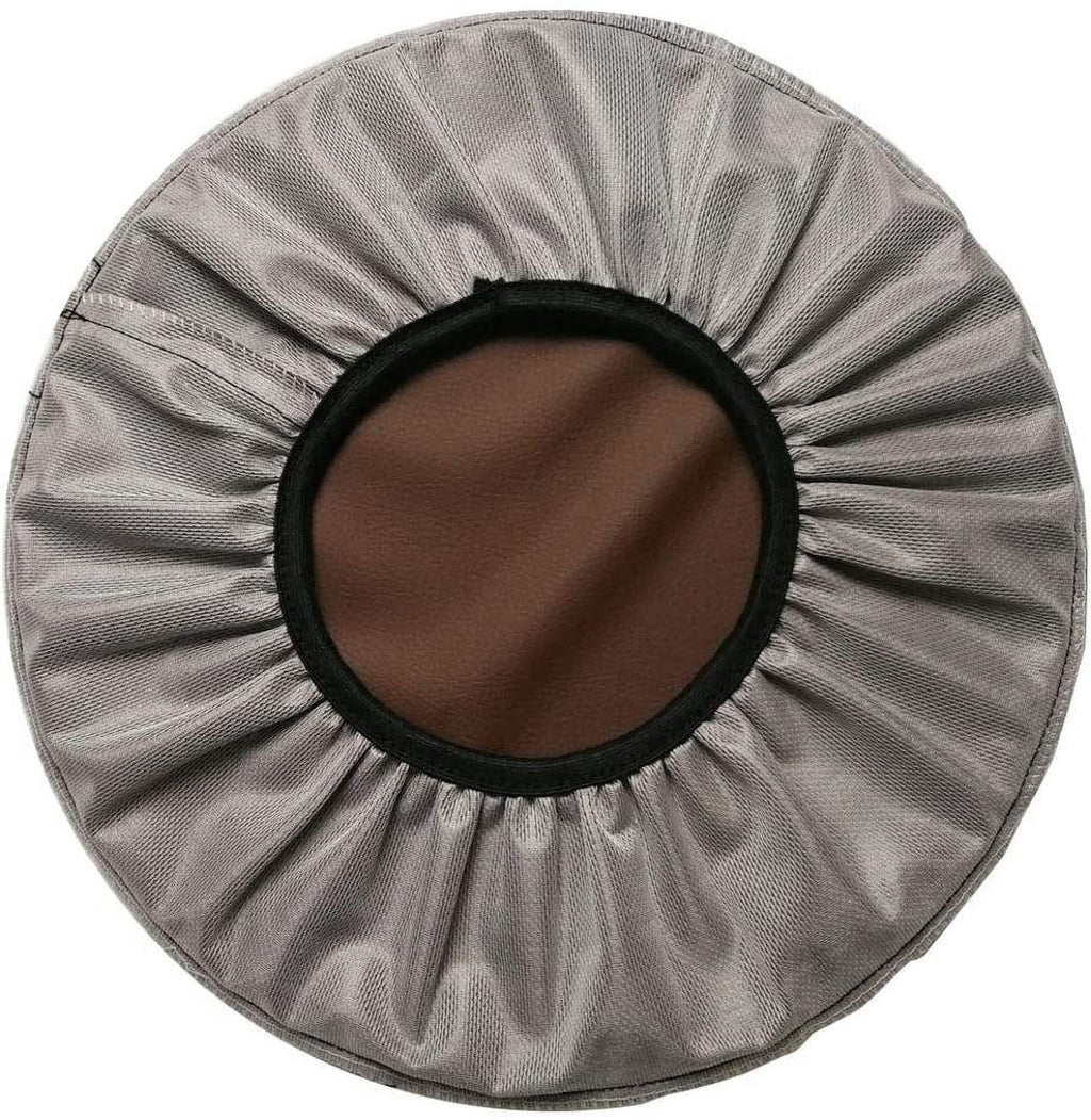 Round Bar Stool Covers 2 Pack Waterproof Faux Leather Anti Slip Slipcovers for Coffee Shop Bar Stools, 14 in/35 cm Size, Coffee