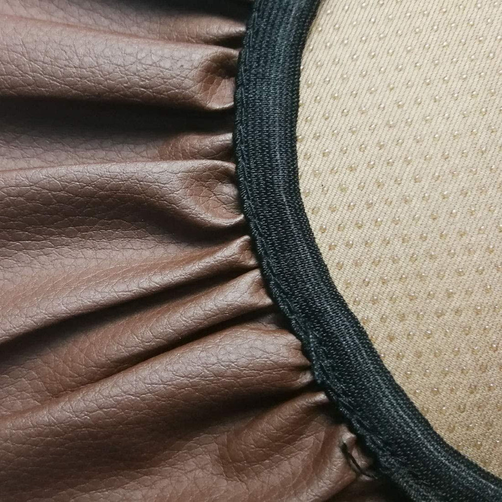 Round Bar Stool Covers 2 Pack Waterproof Faux Leather Anti Slip Slipcovers for Coffee Shop Bar Stools, 16 in/40 cm Size, Coffee