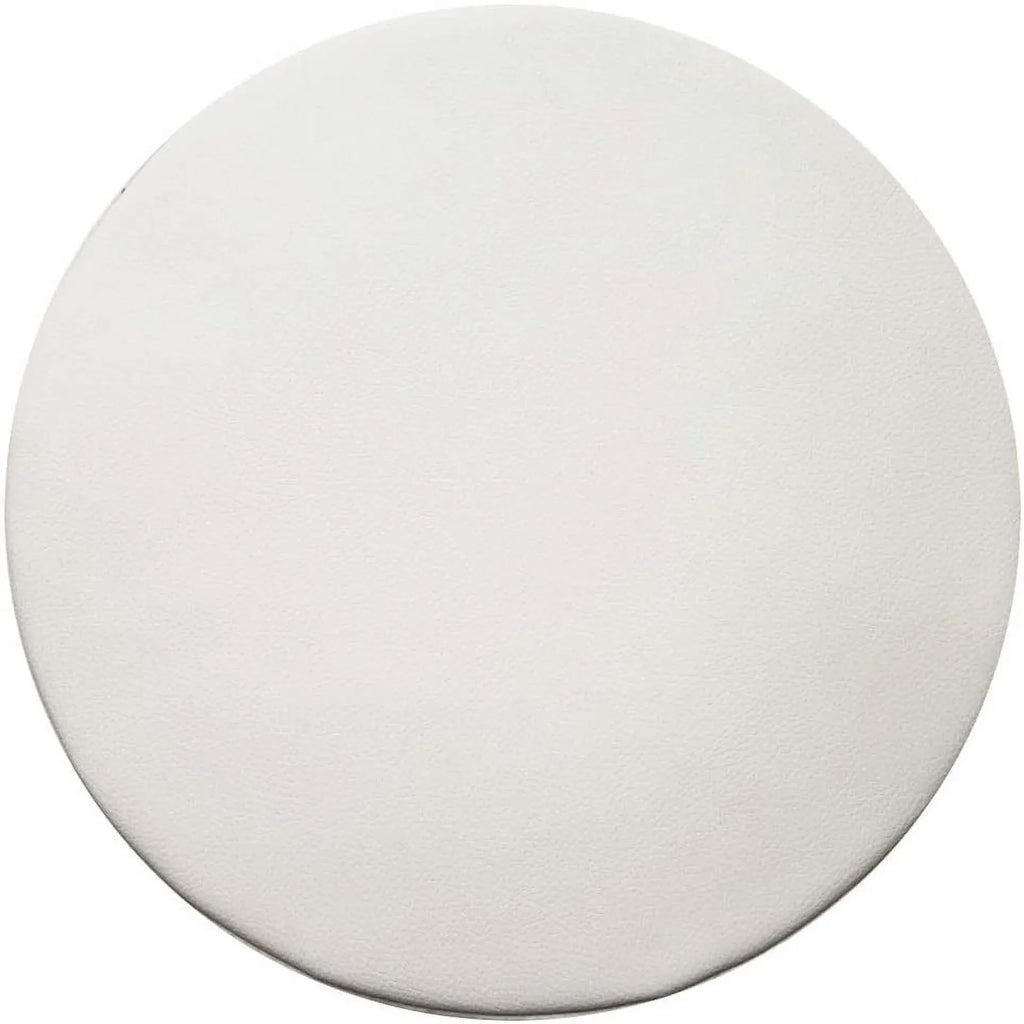 Round Bar Stool Covers 2 Pack Waterproof Faux Leather Anti Slip Slipcovers for Coffee Shop Bar Stools, 14 in/35 cm Size, White