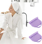 2 Pcs Exfoliating Back Scrubber Towel with Handles, Nylon Body Washcloth for Shower, Men Women, Purple, Daily Comfort Use