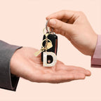 Initial Letter Keychain with Tassel and Lobster Clasp for Keys and Bags, Gold White D, Letter D Option, Daily Comfort Use