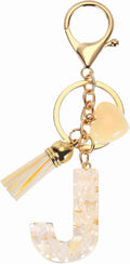 Initial Letter Keychain Charm with Tassel and Lobster Clasp for Bags and Keys Gold J, Letter J Option, Daily Comfort Use