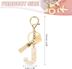 Initial Letter Keychain Charm with Tassel and Lobster Clasp for Bags and Keys Gold J, Letter J Option, Daily Comfort Use