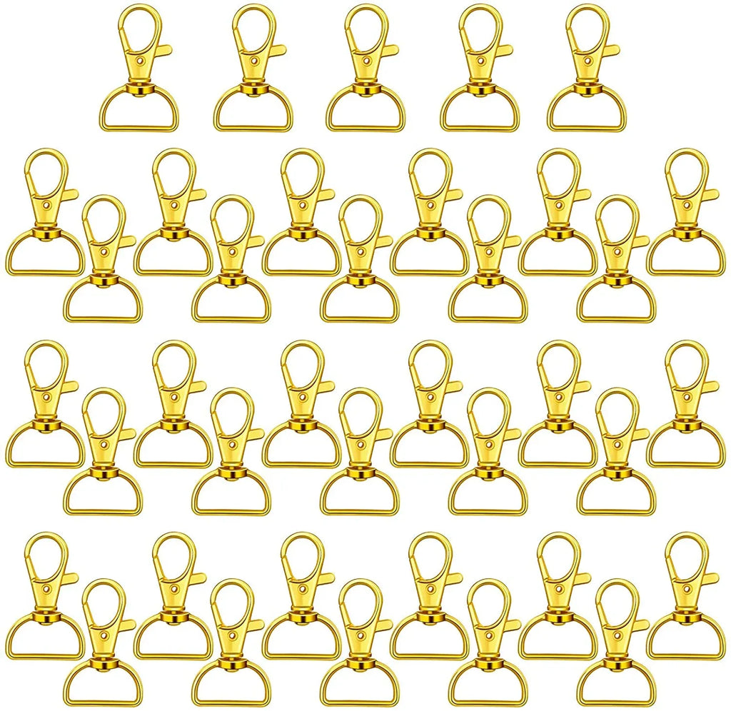 Swivel Snap Hooks with 1 Inch D Ring Lobster Clasps for Tactical Gear and Dog Leashes, 35 Pcs, 25mm, Daily Comfort Use