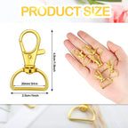 Swivel Snap Hooks with 1 Inch D Ring Lobster Clasps for Tactical Gear and Dog Leashes, 35 Pcs, 25mm, Daily Comfort Use