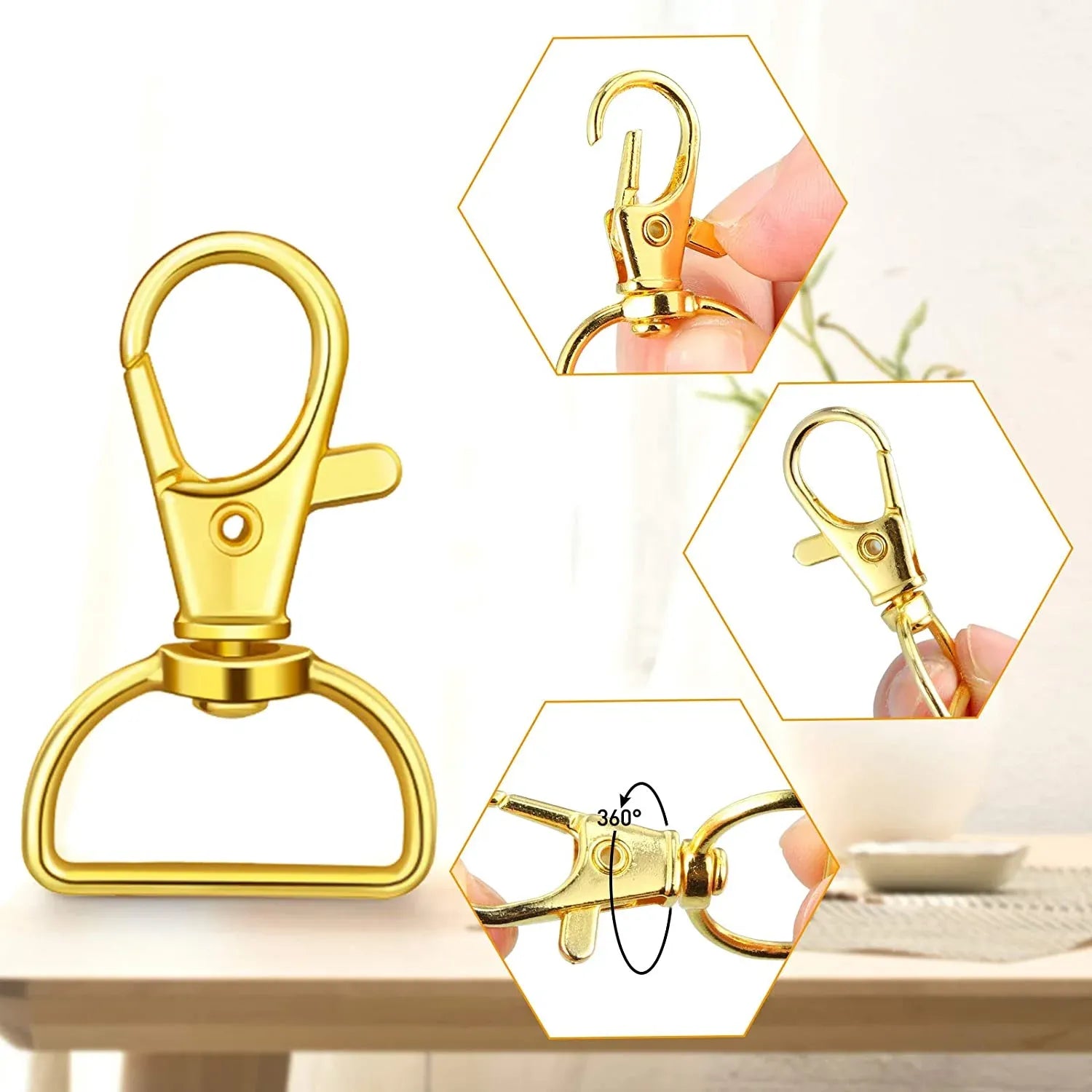 Swivel Snap Hooks with 1 Inch D Ring Lobster Clasps for Tactical Gear and Dog Leashes, 35 Pcs, 25mm, Daily Comfort Use