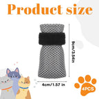 4 Pcs Cat Anti Scratch Mittens Adjustable Breathable Mesh Paw Covers for Bathing and Nail Trimming Gray, L Size, Black