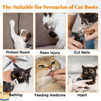 4 Pcs Cat Anti Scratch Mittens Adjustable Breathable Mesh Claw Covers for Bathing and Nail Trimming Gray, L Size