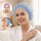 4 Pack Mesh Sleep Bonnets for Women, Elastic Hair Nets for Sleeping and Hair Drying, Colorful, Pink/Blue, Daily Comfort Use