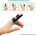 5 Pcs Trigger Finger Splint Set, Adjustable Knuckle Immobilizer and Straightening Support for Arthritis Relief, Black