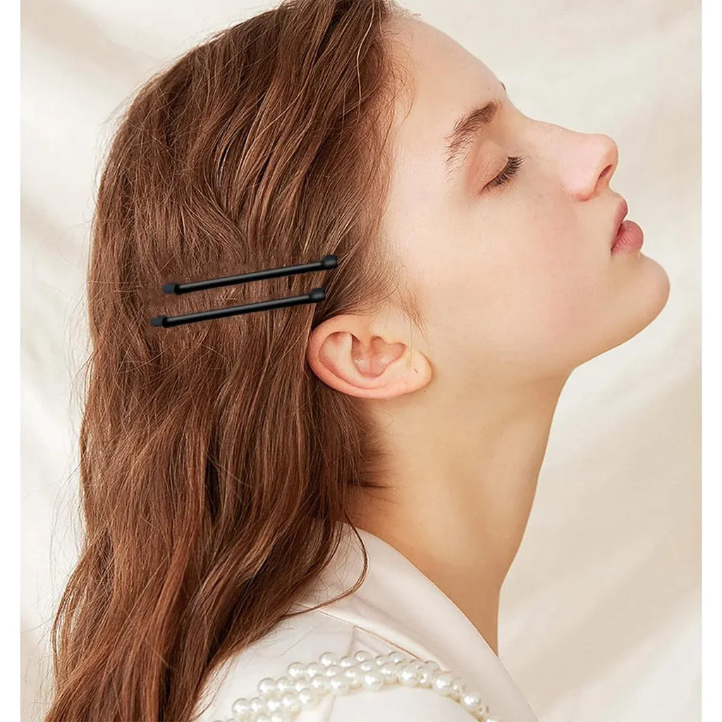 Jumbo Metal Bobby Pins, Glossy Hair Clips for Thick Long Hair, 50 Pcs, Black, Daily Comfort Use, for Men Women and Everyday Wear