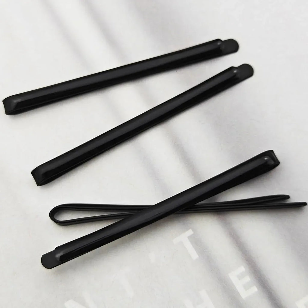 Jumbo Metal Bobby Pins, Glossy Hair Clips for Thick Long Hair, 50 Pcs, Black, Daily Comfort Use, for Men Women and Everyday Wear
