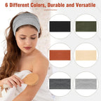 6 Pack Cotton Stretchy Wide Headbands for Women and Girls, Workout Yoga Hair Bands, 4.7 Inch Width, Daily Comfort Use