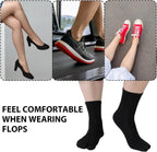 Tabi Split Toe Socks 6 Pairs Elastic Cotton Wicking Sandal Socks for Women and Men Black, Daily Comfort Use, for Men Women and Everyday Wear