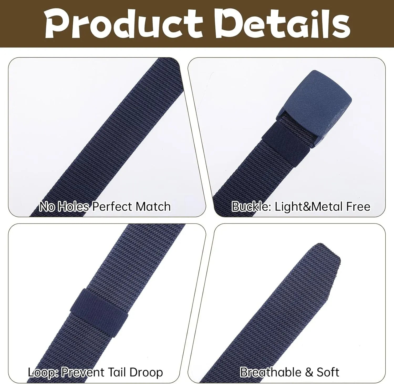 6 PCS Heavy Duty Nylon Webbing Canvas Belts for Men and Women, Outdoor Hiking and Casual Wear, Multicolor, Heavy Duty Use