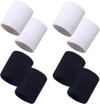 8 Pcs Sports Wristbands Cotton Elastic Sweatbands for Tennis Basketball Running Men Women Black White, Practical Everyday Use