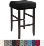Rectangle Bar Stool Covers 1 Pack Stretch Washable Slipcovers for Saddle Counter Stools and Vanity Stools, Black